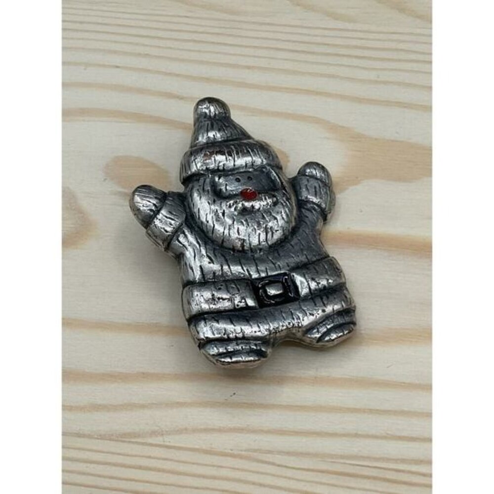 Santa Claus Pewter Brooch Pin